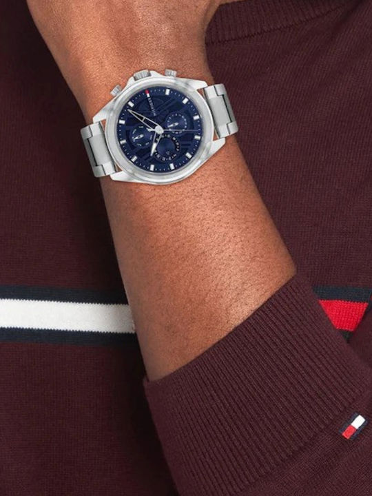 Tommy Hilfiger Jax Men's Watch 48mm Battery with Silver Metal Bracelet