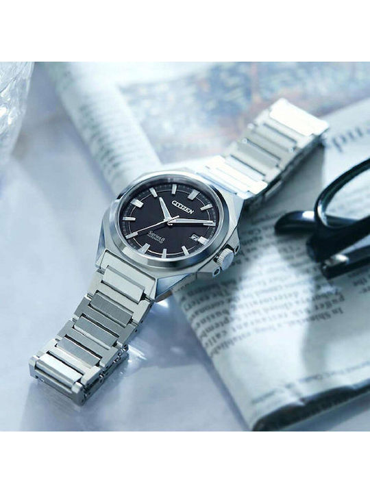 Citizen Series 8 Ανδρικό Ρολόι Χρονογράφος Αυτόματο με Ασημί Μεταλλικό Μπρασελέ