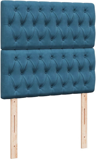 Einzelbett Mit Stoff Blau Mit Lattenrost & Matratze 90x190cm
