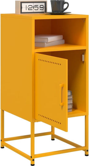 Metal Bedside Tables Yellow Set of 2 36x39x78cm