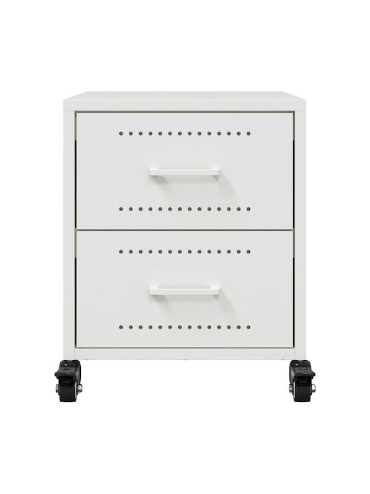 Metal Bedside Tables White 2 Pieces 36x39x43.5cm