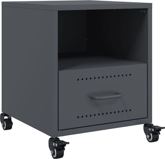 Wooden Bedside Tables Grey 2 Pieces 36x39x43.5cm