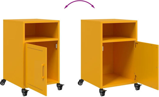 Wooden Bedside Tables Yellow 2 Pieces 36x39x59cm