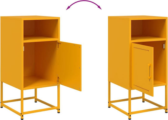 Metal Bedside Tables Yellow Set of 2 36x39x78cm