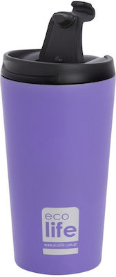 Ecolife Glas Thermosflasche Rostfreier Stahl / Aluminium / Kunststoff BPA-frei Lilac Matte 370ml