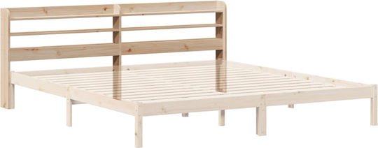 vidaXL Wooden Bed Headboard Beige 210x82cm
