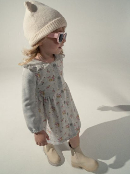 Children's Dress Long Sleeve Knitted Gray