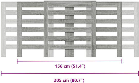 vidaXL Husă Pentru Radiator Din PAL Gri 205x21.5x83.5cm