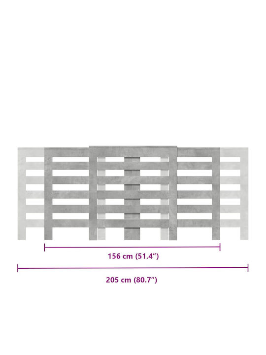 vidaXL Gray Particleboard Radiator Cover 205x21.5x83.5cm