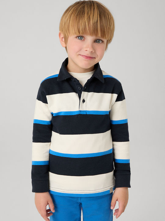 Mayoral Kids Polo Long Sleeve Navy Blue