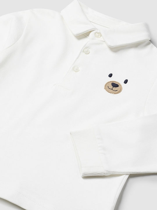 Mayoral Kids Polo Long Sleeve White