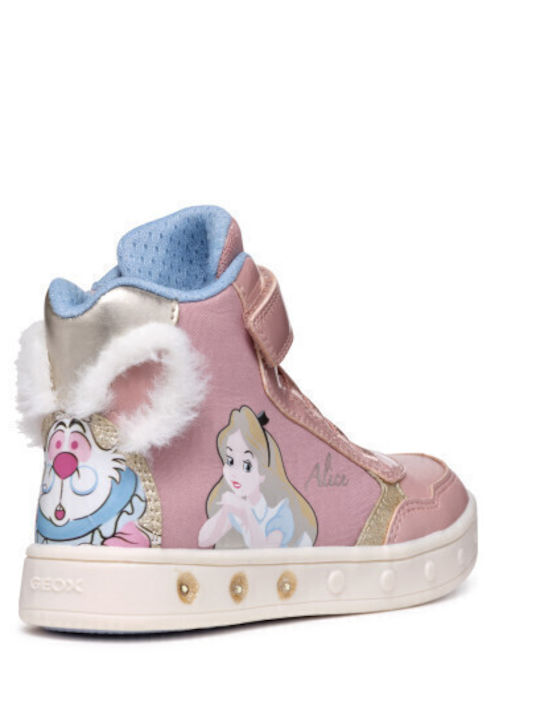 Skylin Παιδικά Sneakers High με Σκρατς Ροζ
