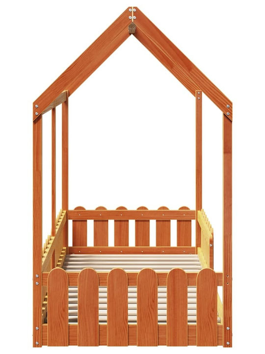 Kinderbett Einzeln Braun für Matratze 80x200cm
