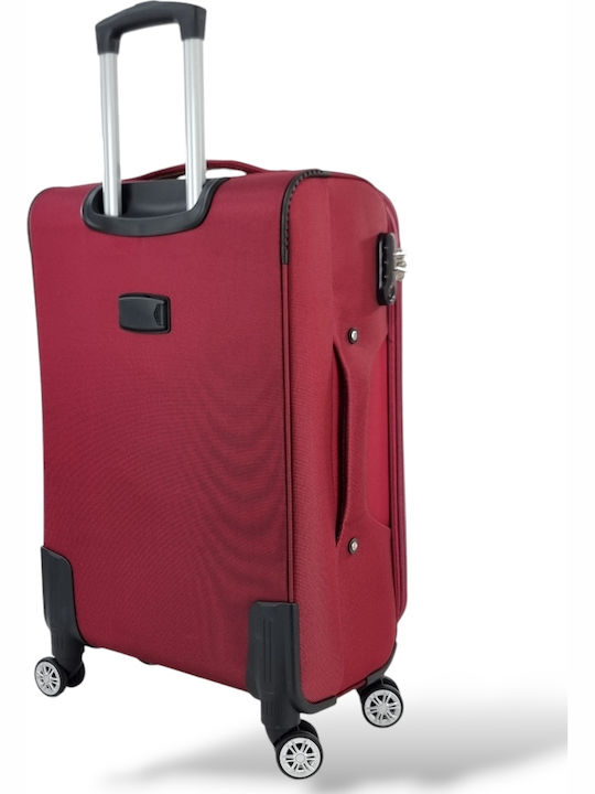 Playbags Βαλίτσες Ταξιδιού Υφασμάτινες Μπορντό με 4 Ρόδες Σετ 3τμχ