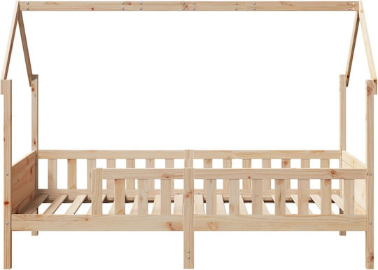 Pat pentru Copii Single Bej pentru Saltea 90x200cm