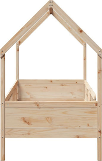 Pat pentru Copii Single Bej pentru Saltea 90x200cm