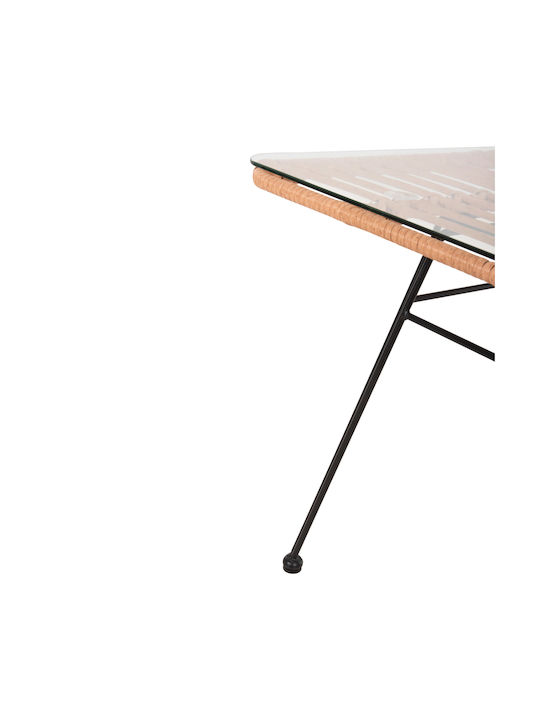 Masa Masa de lounge pentru spații exterioare Metalic cu suprafață din sticlă Allegra 95x55x51buc