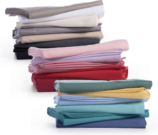 Nef-Nef Homeware Sheet Double with Elastic 140x200+30cm. Basic 730 Beige