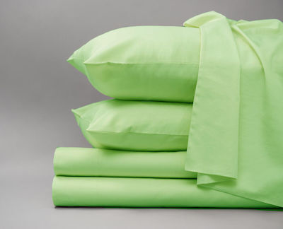 Sunshine Sheet King Size with Elastic 180x200+40cm. Satin Mint