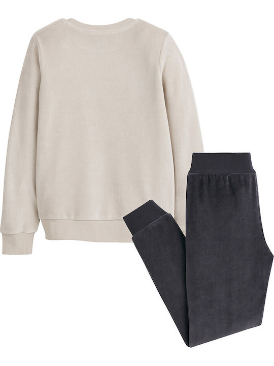 La Redoute Collections Παιδική Πιτζάμα Χειμωνιάτικη Βαμβακερή Μπεζ