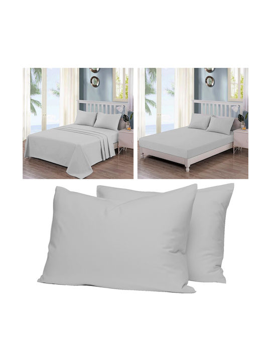 Casa Colori Pillowcase Set with Envelope Cover L.Grey 50x70cm.