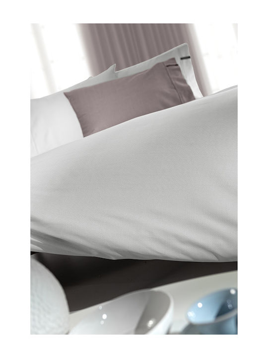 Guy Laroche Bettlaken Semi-Doppel mit Gummiband 120x200+35cm. Minimal Silver