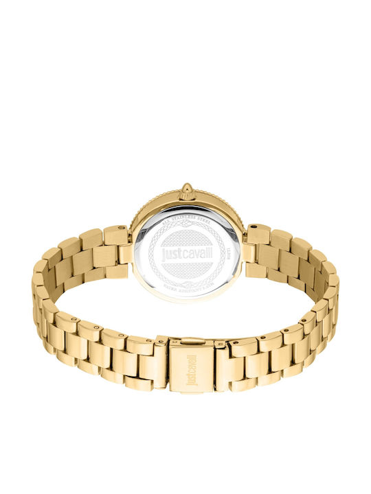Just Cavalli Glam Γυναικείο Ρολόι 30mm Χρονογράφος Μπαταρίας με Χρυσό Μεταλλικό Μπρασελέ