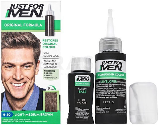 Just For Men Temporärer Farbstoff für Haarfarben Light-Medium-Braun 66ml