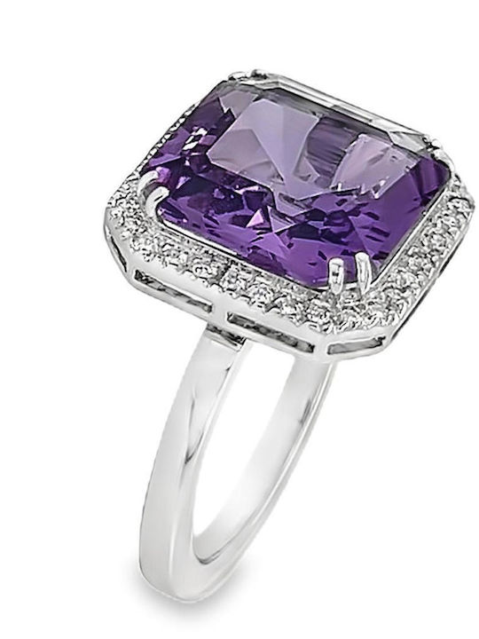 Xryseio Damen Ring mit Diamant aus Weißgold 18K
