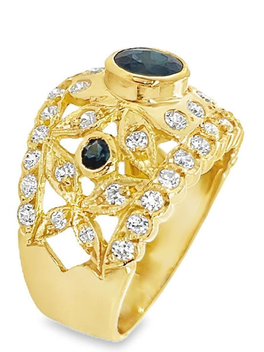 Xryseio Damen Ring mit Zirkonia aus Gold 18K