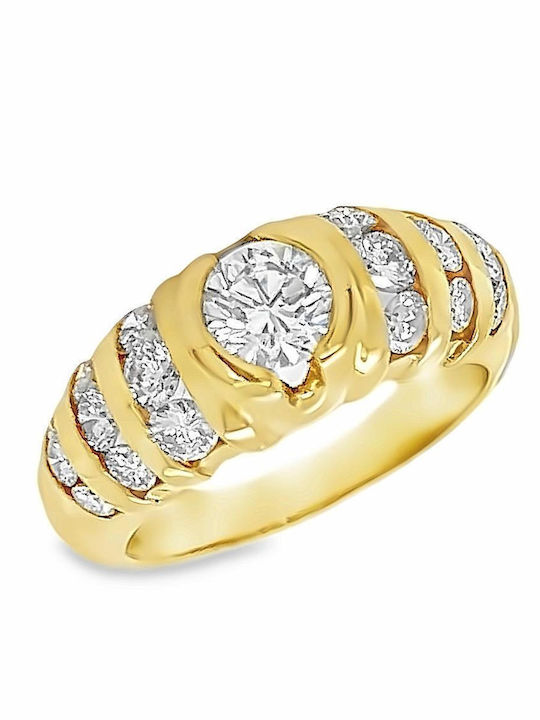 Xryseio Damen Ring mit Diamant aus Gold 18K
