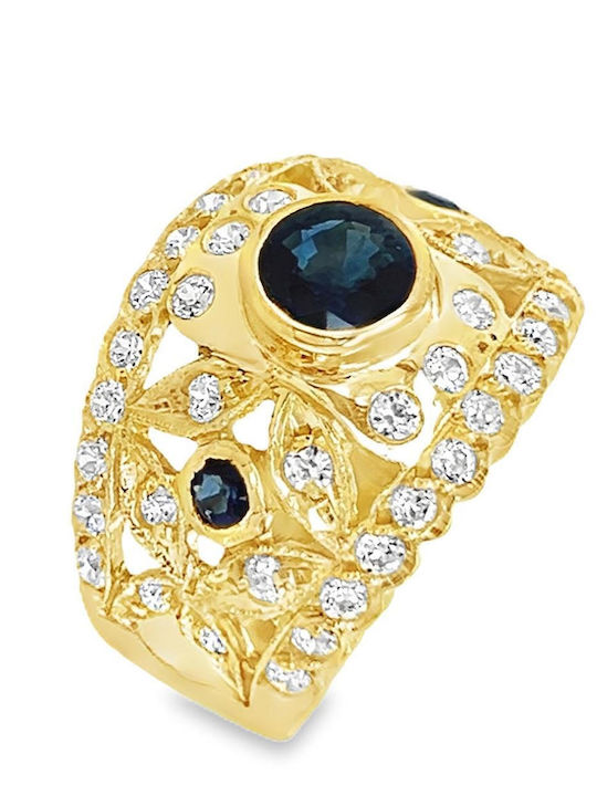 Xryseio Damen Ring mit Zirkonia aus Gold 18K