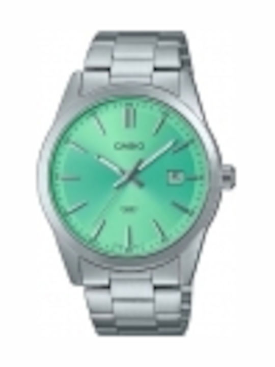 Casio Collection Ανδρικό Ρολόι Μπαταρίας με Ασημί Μεταλλικό Μπρασελέ