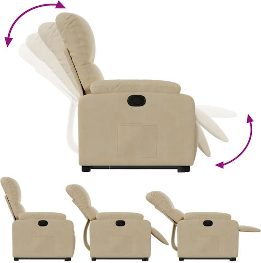 Relax Armchair with Footstool Beige 75x89.5x103.5cm