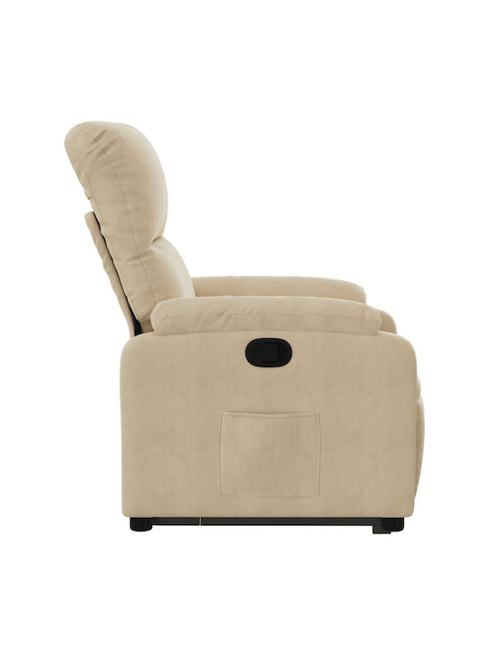 Relax Armchair with Footstool Beige 75x89.5x103.5cm