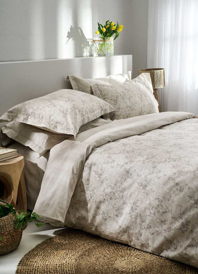 Vesta Home Torino-2 Bed Sheets Super-Double 240x270cm Beige Set 4 Pieces