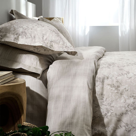 Vesta Home Torino-2 Bed Sheets Super-Double 240x270cm Beige Set 4 Pieces