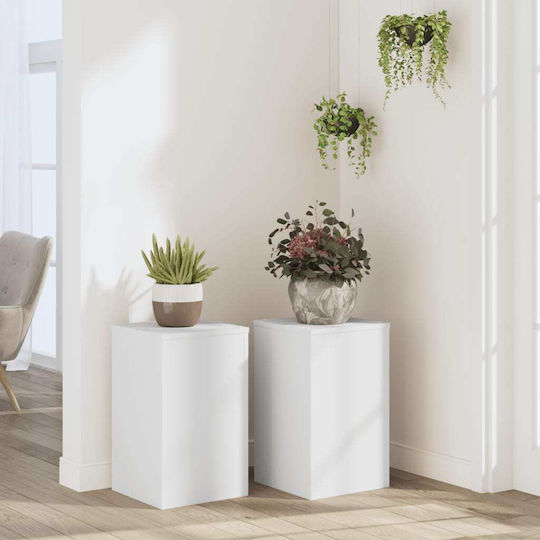 vidaXL Blumentopfständer Holz Weiße 30cmx30cmx50cmcm. 2Stück