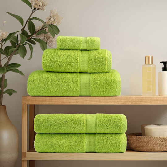 vidaXL Set 4 Hotel Pool and Beach Towels 200x80 cm 600gsm Green