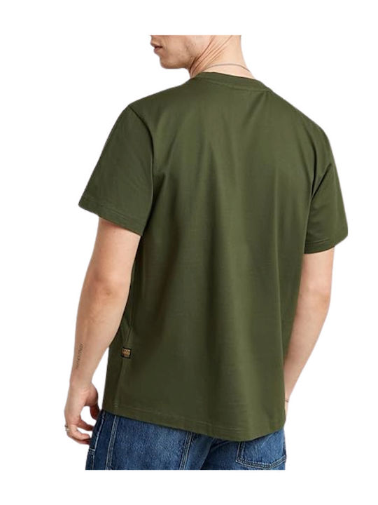 G-Star Raw T-shirt Bărbătesc cu Mânecă Scurtă Verde