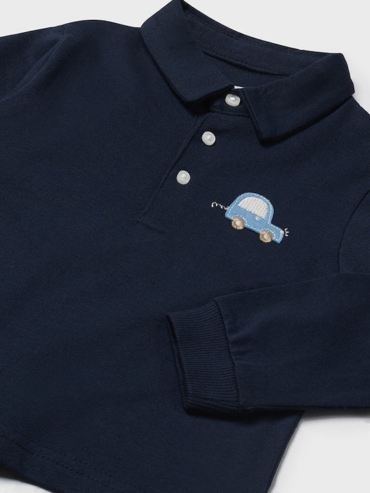 Mayoral Kids Polo Long Sleeve Blue