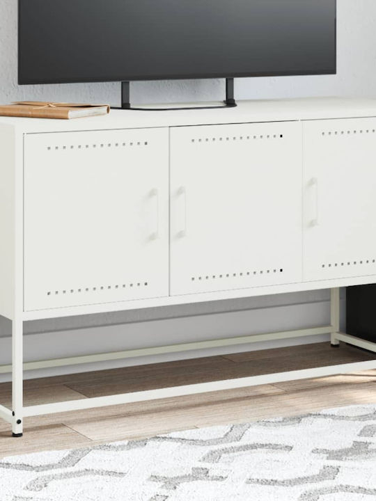vidaXL TV-Ständer Metall Weiß M100.5xP39xH60.5cm