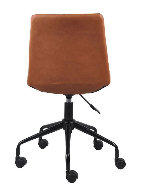 Rotativă Scaun Vizitator Vintage cu Roți în Culoare Negru 47x55.5x47cm 1buc