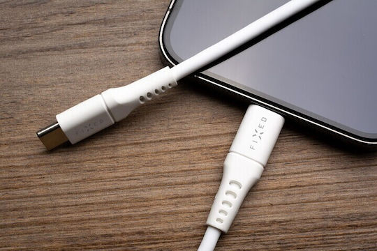 Fixed Заряден USB 2.0 Кабел USB-C Мъжки - USB-C 60W Захранване (PD) Бял 1.2м
