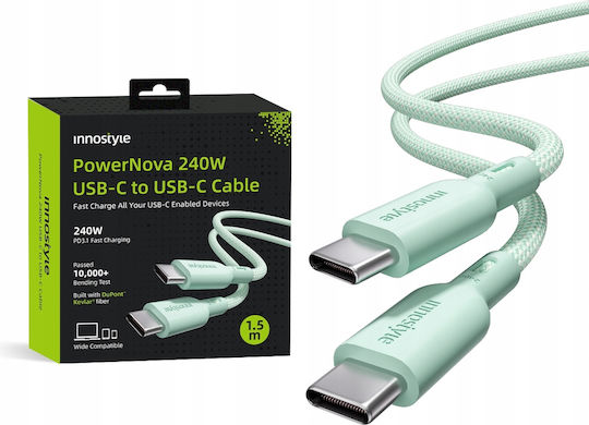Innostyle USB 2.0 Cable USB-C male - USB-C 240W PD Πράσινο 2m ICC240GN