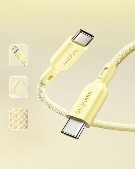 Innostyle USB 2.0 Kabel USB-C männlich - USB-C 240W PD Gelbe 2m ICC240YE