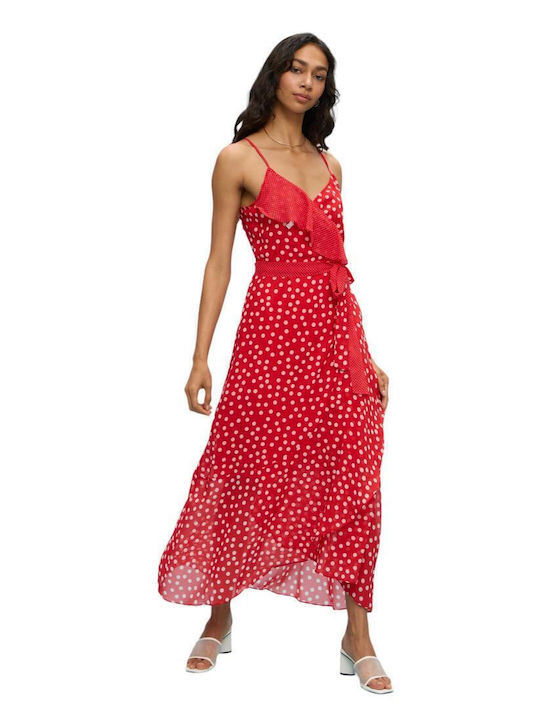 Rochie Femei Wrap-Around Passager 77163 Roșu Cu Buline