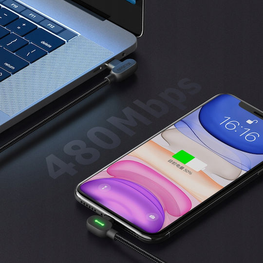 Mcdodo LED USB-C to Lightning Cable Μαύρο 2m (CA-7371)