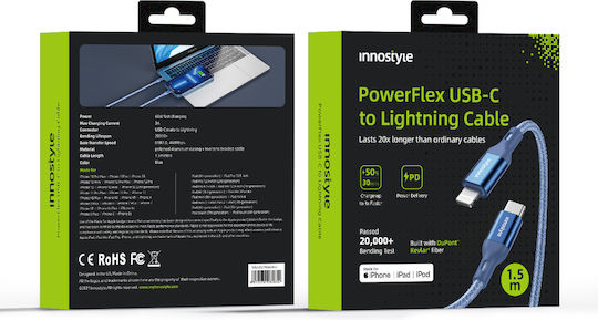 Innostyle USB-C zu Lightning Kabel Schwarz 2m (ICL150ALBLU)