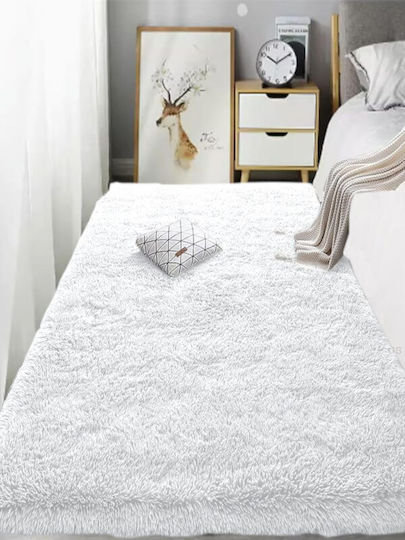 Fluffie Αντιολισθητικό Χαλί Ορθογώνιο Shaggy Λευκό 140x200cm